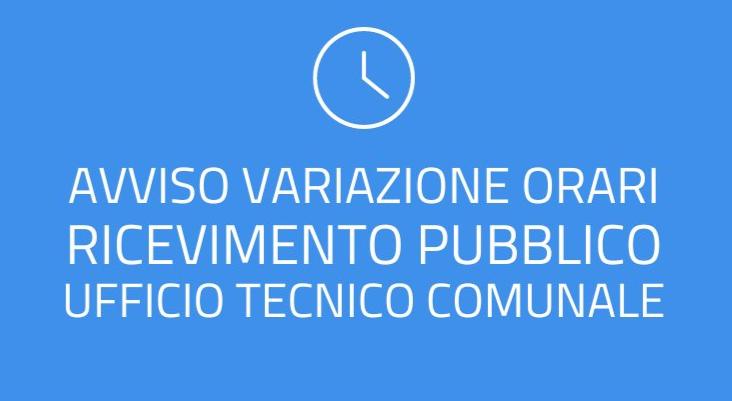 Nuovi orari dell'Ufficio Tecnico